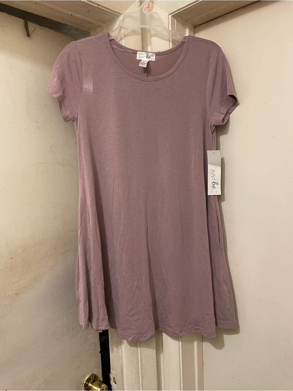 Women’s Swing Dress Medium Elderberry Purple Short Sleeve A-Line NWT